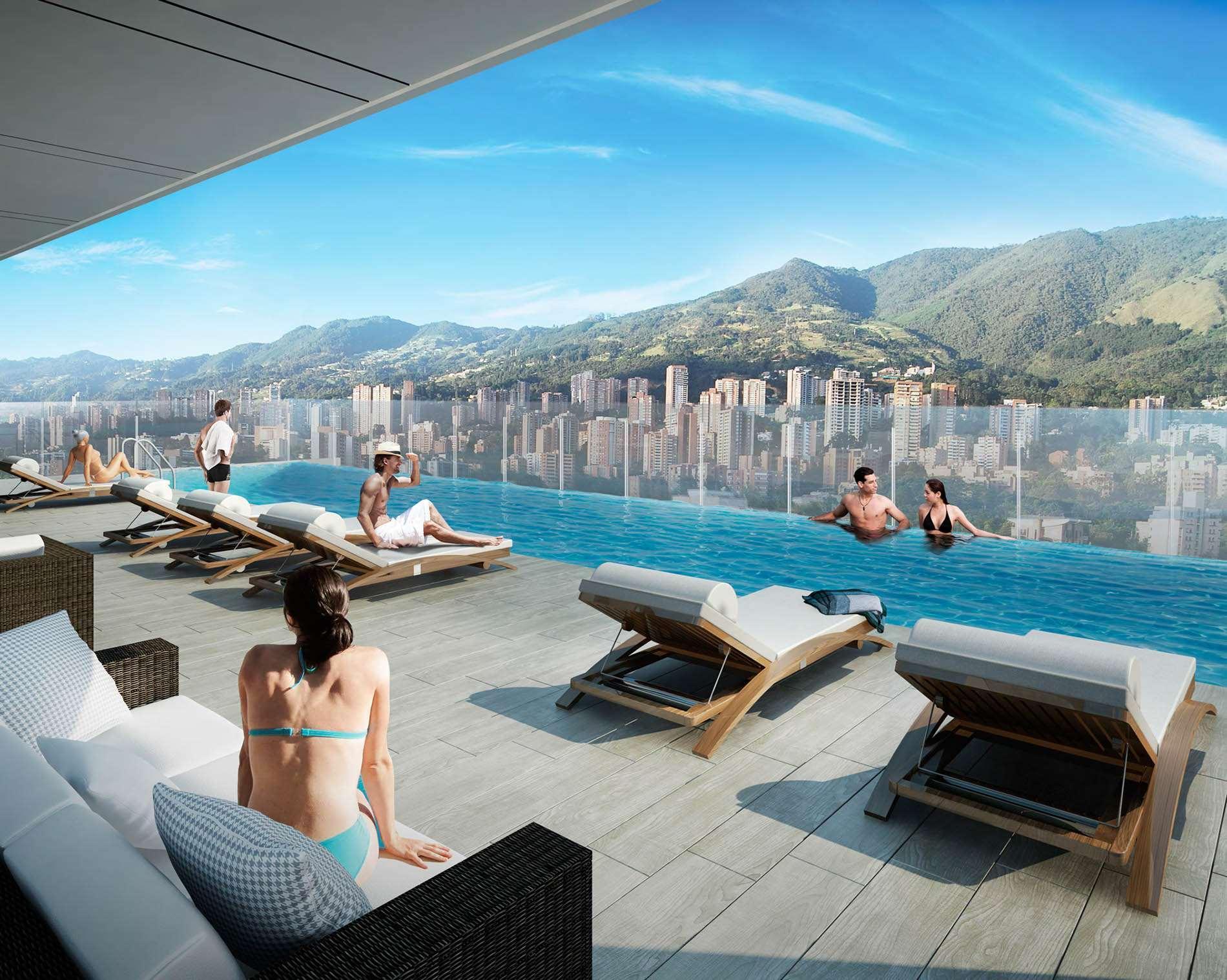Hotel York Luxury Suites Medellin By Preferred Экстерьер фото Sky Pool